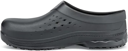 Vista 4 de Shoes for Crews Radium, Men's, Women's, Unisex Slip Resistant Work Clogs, Water Resistant, Black