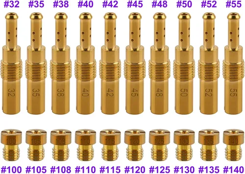 Vista 2 de Carbhub 10 piezas de carburador principal con 10 piezas Slow & Pilot Jet para PWK Keihin OKO CVK se adapta a scooters chinos, ATV, karts con motor
