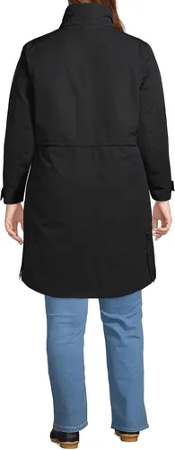 Vista 3 de Lands' End Expedition parka impermeable de plumón para mujer con capucha de piel sintética