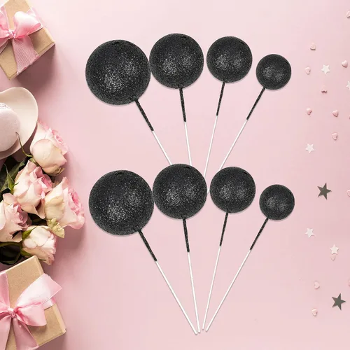 Vista 4 de 30 piezas de mini globo para decoración de tartas, bolas de espuma con purpurina, bolas de perlas de imitación, decoración para tartas, decoración