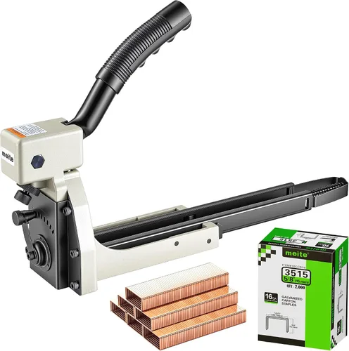 Vista 10 de meite HB3515 16 Calibre 5/8 pulgadas Longitud 1-3/8 '' Corona Manual Stick Cartón Cierre Grapadora Double,Single Wall Corrugated Packaging