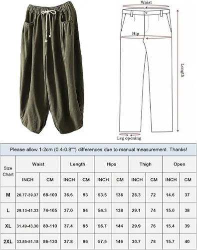 Vista 5 de Mordenmiss Pantalones holgados con cordón para mujer pantalones de pierna ancha pantalones casuales con cintura elástica