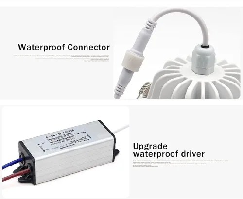 Vista 5 de LS-PRO Lámpara de techo empotrable LED de 3.5 pulgadas, 5 W, panel de aluminio delgado, lámpara de ducha resistente al óxido, IP65, impermeable