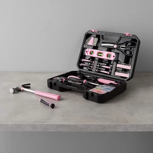 Vista 7 de Amazon Basics Kit de herramientas para el hogar con estuche de almacenamiento, 142 piezas, rosa, 13.39 x 9.25 x 2.95 pulgadas