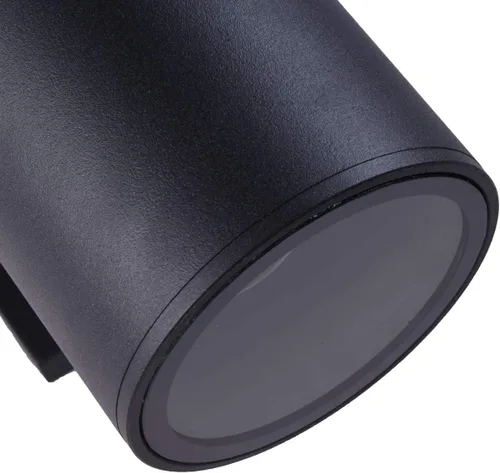 Vista 5 de mirrea Lámpara moderna para porche al aire libre en 2 luces con cilindro de aluminio y cubierta de vidrio templado, aplique de pared impermeable