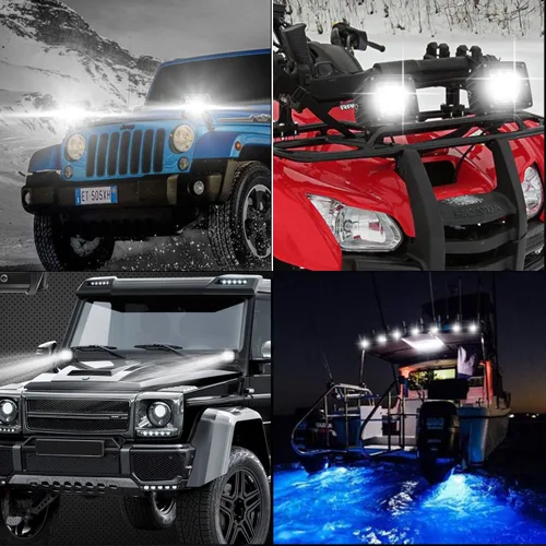 Vista 8 de Barra de luz LED cúbica de 3 pulgadas, 36W, combo de foco y inundación, luces de conducción todoterreno para camioneta, barco, RZR, ATV, UTE, UTV
