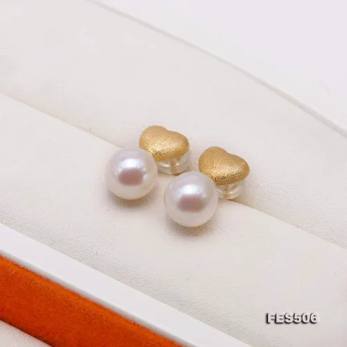 Vista 4 de JYX - Pendientes de plata de ley con forma de corazón y perlas de agua dulce de 0.315in