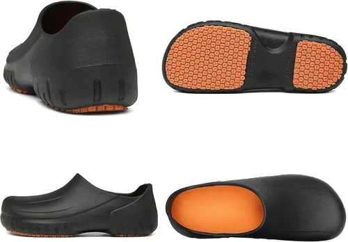 Vista 4 de Zapatos de chef antideslizantes para hombre, zapatos de trabajo antideslizantes profesionales impermeables para cocina, restaurante, hospital