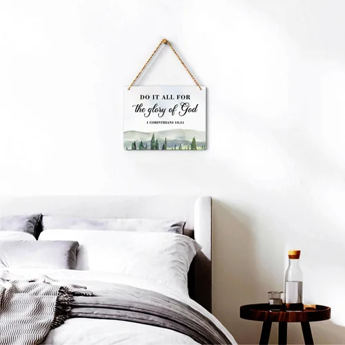 Vista 3 de Decoración inspiradora Do It All for the Glory of God 1 Corinthians 10:31, regalos cristianos, versículo bíblico, arte de pared, letrero colgante