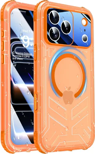 Vista 41 de Funda impermeable para iPhone 15 con Magsafe, protector de pantalla, cordón, IP68 militar de cuerpo completo a prueba de golpes, para deportes