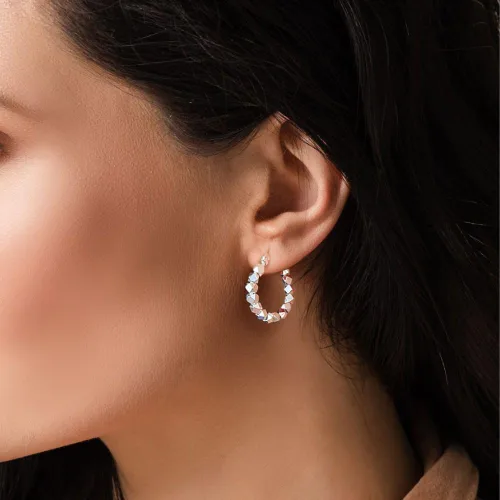 Vista 4 de 925 Sterling Silver Hoop Earrings - Perfect for Women and Teen Girls, Handmade 925 Sterling Silver With Unique Design by Dominerva