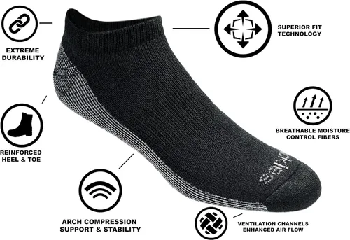Vista 5 de Dickies Mens Dri-tech Moisture Control No Show Socks 6 12 Pairs