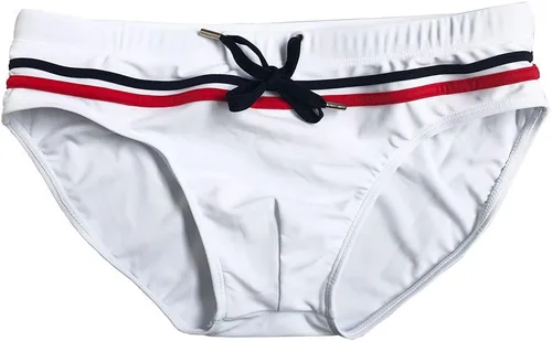 Vista 4 de UXH Nuevos hombres Tigh natación calzoncillos blancoTrunks traje de baño traje de baño repelente al agua hombre playa corto hombres traje de baño