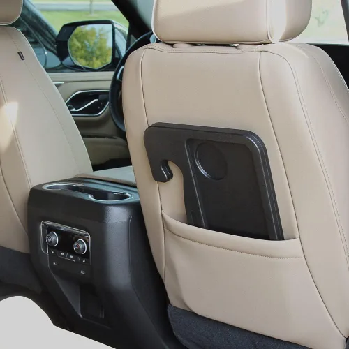 Vista 4 de Limitless RoadWarrior - Bandeja de comida de coche 2 en 1 de doble cara y escritorio para volante, para laptops, tabletas, escritura y comedor Negro