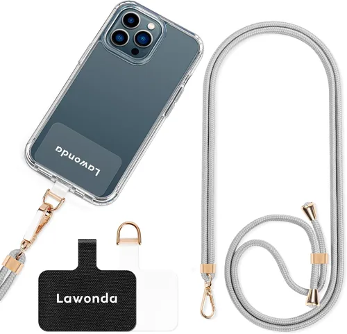Vista 8 de Cordón universal para teléfono celular, correa antirrobo ajustable para el cuello para iPhone 17 Pro Max, 2 parches de teléfono, almohadillas