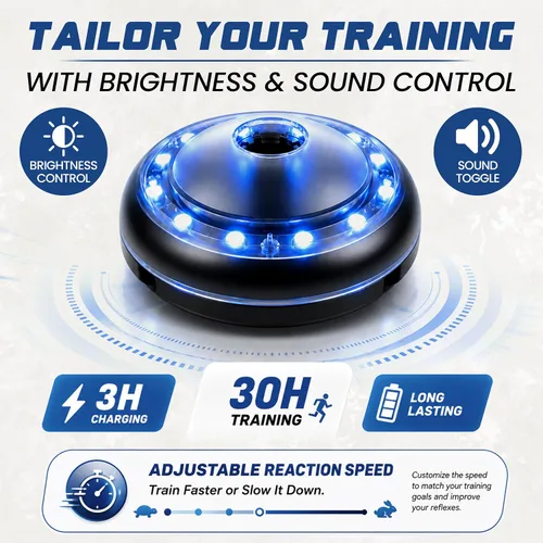 Vista 4 de Reflexx RLT 2.1 Reaction Training Lights – Improve Reaction Time, Coordination & Focus – Adjustable Speed, Random Mode, Brightness & Sound Control