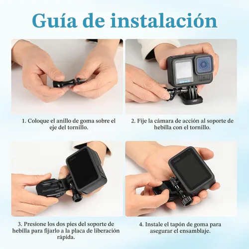 Vista 6 de HSU Clip de hebilla de liberación rápida de aluminio para montaje base básico (tapón de bloqueo de goma) con kit de accesorios de tornillo