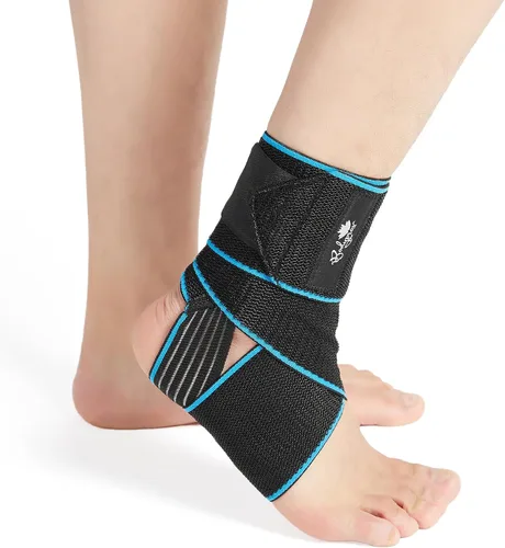 Vista 7 de Bodyprox Tobillera de apoyo para el tobillo, tobilleras de compresión ajustables para protección deportiva, talla única para hombres y mujeres