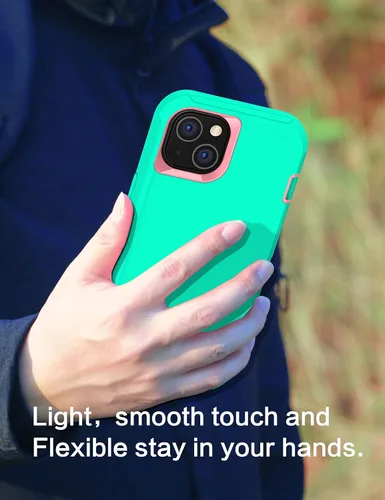 Vista 9 de MXX Funda para iPhone 13, con protector de pantalla de vidrio templado, protector de lente de cámara de 3 capas de alta resistencia, a prueba