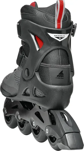 Vista 6 de Rollerblade Macroblade 84 Patines en línea para hombre, color gris oscuro y rojo, patines en línea de rendimiento