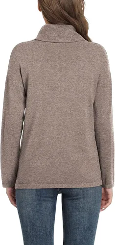Vista 4 de VIISHOW Suéter de cuello alto para mujer, de manga larga, acogedor, cálido, casual, ligero, suave, sin botones