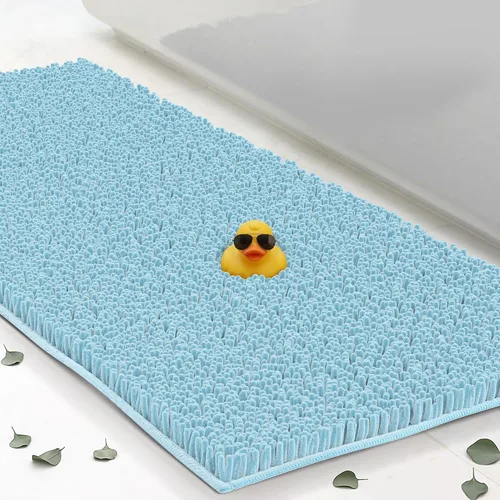 Vista 10 de Tapetes de baño pequeños de felpilla de 22 x 14 pulgadas, tapetes de baño absorbentes de felpa, de secado rápido, suaves y lavables a máquina