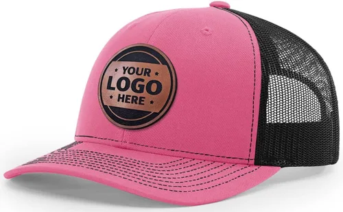 Vista 54 de Sombrero de parche de cuero de camionero personalizado grabado con láser