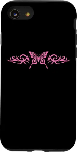 Vista 18 de Pink Butterfly Tattoo Harajuku Grunge Egirl y2k Aesthetic Case for iPhone 17