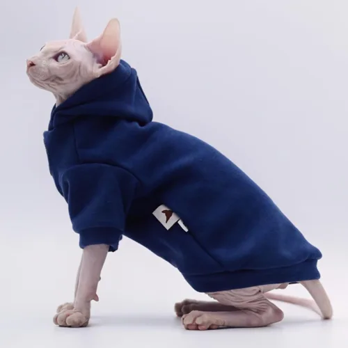 Vista 3 de Sphynx - Ropa para gatos – Sudadera con capucha y chaleco para gatos sin pelo, cornualles, gatitos calvos de Peter (mediano)