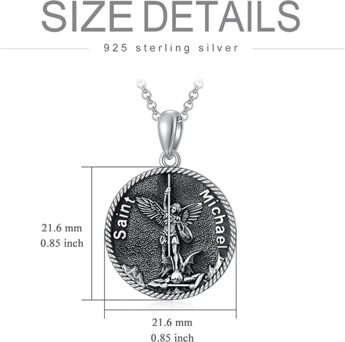 Vista 5 de 925 Sterling Silver Poseidon TridentBaphomet HornedValnkutSpartan WarriorSt MichaelChristopherGeorge Necklace The Archangel Protection Amulet