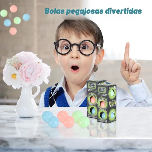 Vista 5 de 3 piezas de 2.4 pulgadas Bolas Lumi, Bolas de Ensueño, Bolas Adhesivas que Brillan en la Oscuridad que se Pegan al Techo, Aliviadores de Estrés