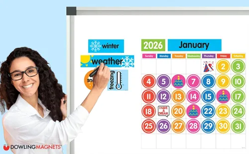 Vista 5 de Dowling Magnets - Juego de calendario magnético con accesorios imantados
