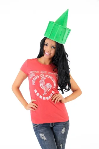 Vista 4 de Sriracha Sauce Bottle Junior Disfraz camisa y sombrero