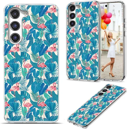 Vista 9 de Funda para Samsung Galaxy S23 Plus/S23+ - Funda protectora transparente de TPU suave a prueba de golpes con diseño de paraguas rojo de la torre Una