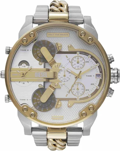 Vista 14 de Diesel Mr. Daddy 2.0 - Reloj de hombre con cronógrafo de tamaño extra grande y correa de acero inoxidable, silicona o cuero