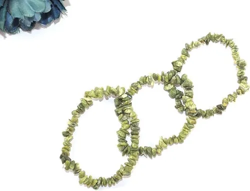 Vista 3 de Hijet Hermosa pulsera de virutas de vesuvianita para hacer joyas, equilibrio de energía positiva, armonía, suerte, yoga, meditación, reiki, único