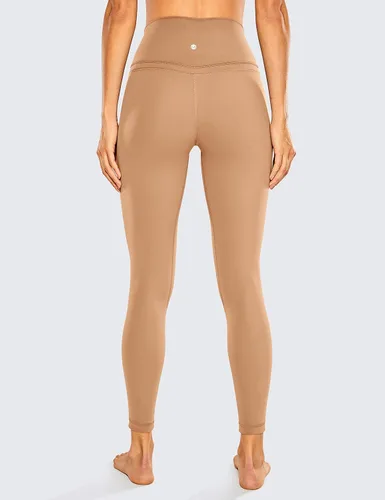 Vista 2 de CRZ YOGA pantalones deportivos de yoga de talle alto para mujer, con sensación de desnudez, mallas para yoga y entrenamiento de 25 pulgadas