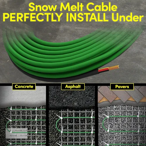 Vista 5 de Cable subterráneo eléctrico para derretir nieve y hielo de 43 pies, cubre 14 pies cuadrados a hasta 38 vatios/pies cuadrados, 120 V - Entradas
