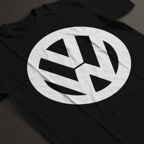 Vista 4 de Volkswagen Camiseta clásica negra con logotipo de VW para hombre