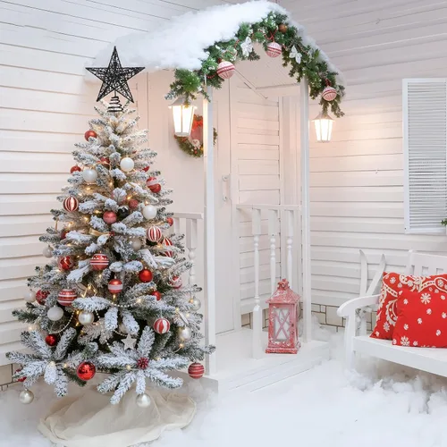 Vista 6 de Blulu Estrella de Navidad para Árbol de 6 Pulgadas, Estrella 3D de Metal con Purpurina, Decoración Hueca Pequeña para Fiestas de Navidad, Decoración