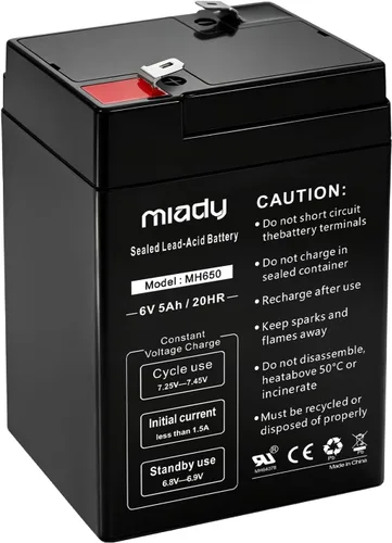 Vista 16 de Miady Batería de plomo ácido sellada recargable de 6V 5Ah (paquete de 2)