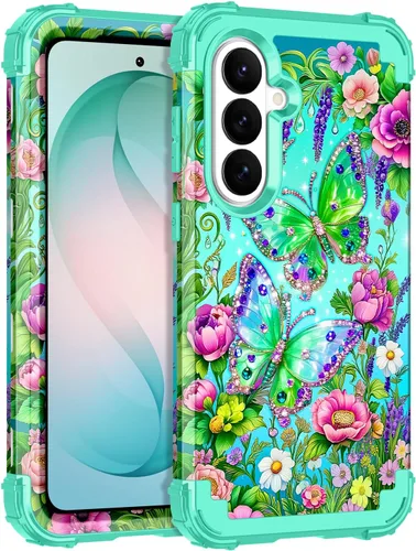 Vista 43 de Rancase para Galaxy S25, Funda de tres capas, protección resistente a los golpes, paraguas de plástico duro + funda protectora de goma de silicona