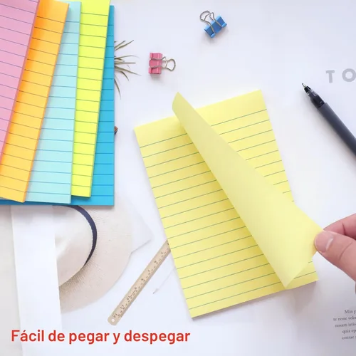 Vista 4 de HQCME - Paquete de 9 notas adhesivas forradas con líneas de 4 x 6 pulgadas, 9 almohadillas de palito pastel