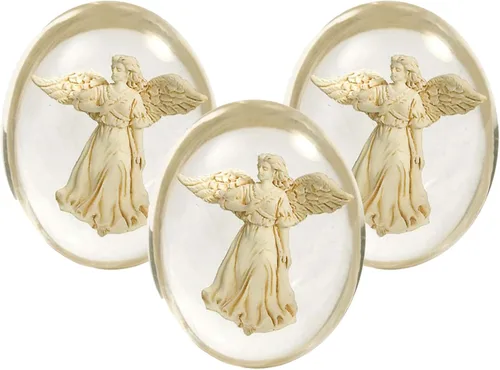 Vista 3 de AngelStar 8706 Healing Angel Worry Stone, 1-1/2 pulgadas, color blanco
