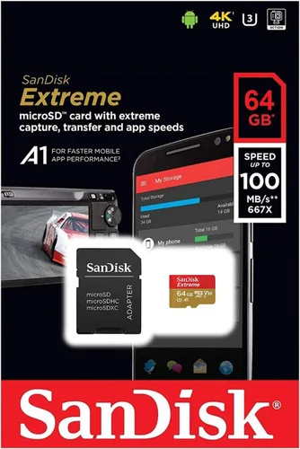 Vista 10 de SanDisk Tarjeta microSDXC UHS-I de 256 GB extrema con adaptador - SDSQXAO-256G-GN6MA