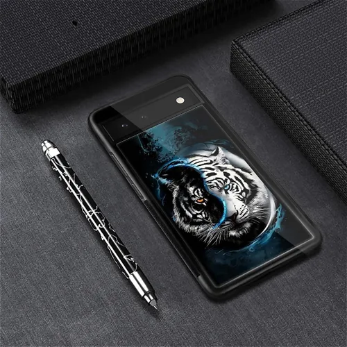 Vista 1861 de Compatible con Google Pixel 4A 5G Mobile Case Creative Acrylic Panel trasero Silicona Protección Grip especialmente diseñado para Google Pixel 4A 5G