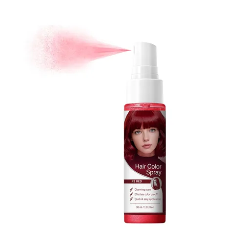 Vista 3 de 1 fl oz Spray Color - Cabello temporal de secado rápido para fiesta rojo