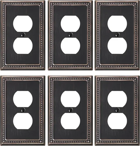 Vista 155 de Paquete de 2 cubiertas de placa de interruptor de luz de doble palanca, cubiertas decorativas de placa de doble interruptor Pearls, placa de pared
