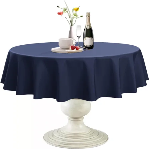 Vista 14 de Softalker Mantel Redondo, Impermeable y Resistente a las Manchas, Mantel de Tela Sin Arrugas, Lavable, Poliéster de 210GSM, Cubierta de Mesa