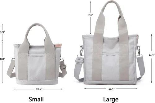 Vista 2 de Bolso de mano pequeño con cremallera para mujer, bolso cruzado de lona, bolso de hombro, bolso de mano, bolso de mensajero 2023
